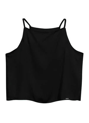 Marialícia - Regata Feminina Creponada Preto - MARIALÍCIA