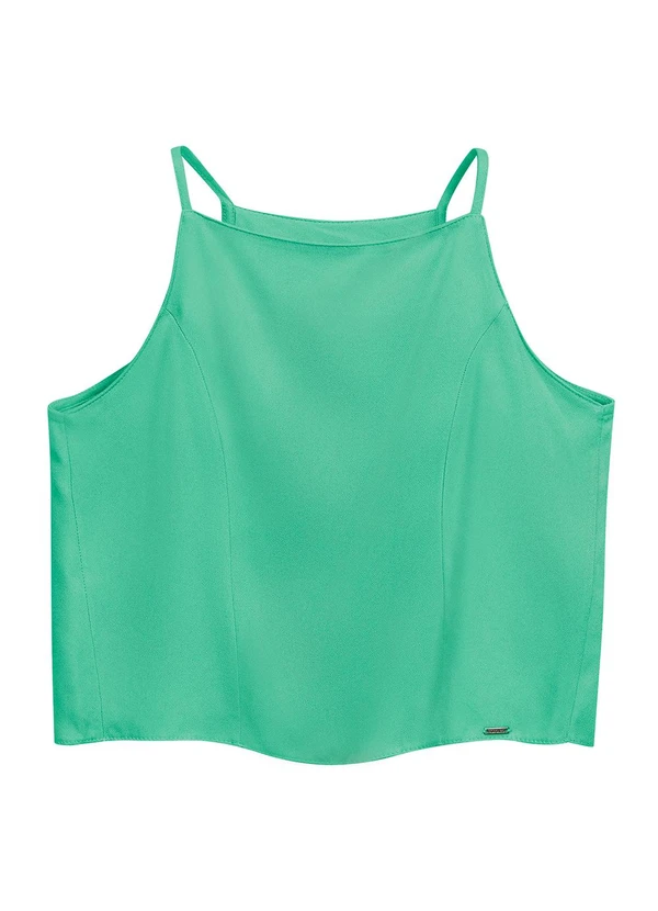 Marialícia - Regata Feminina Creponada Verde