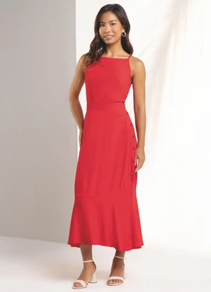 Marialícia - Regata Feminina Creponada Vermelho - MARIALÍCIA