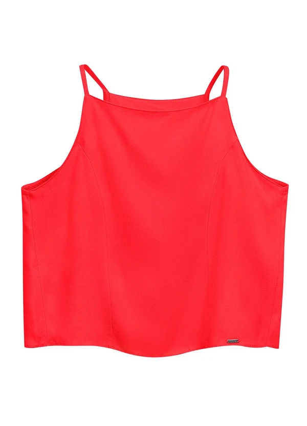 Marialícia - Regata Feminina Creponada Vermelho