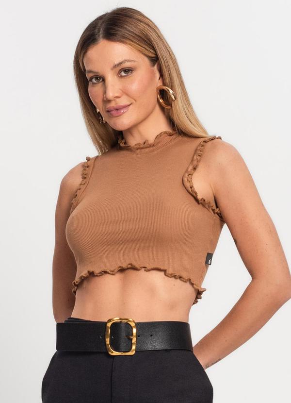 Rovitex - Regata Feminina Cropped Kohmar Marrom