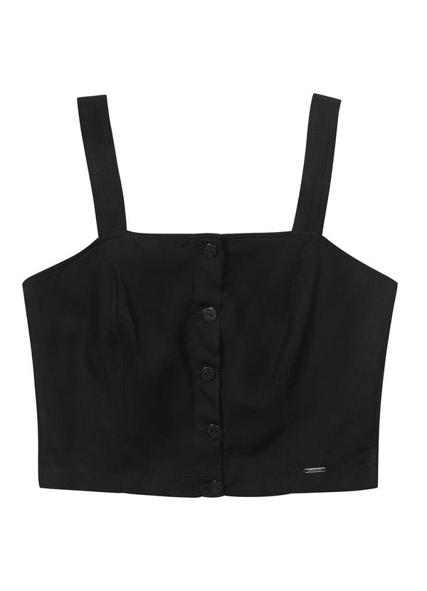 Marialícia - Regata Feminina Cropped Preto