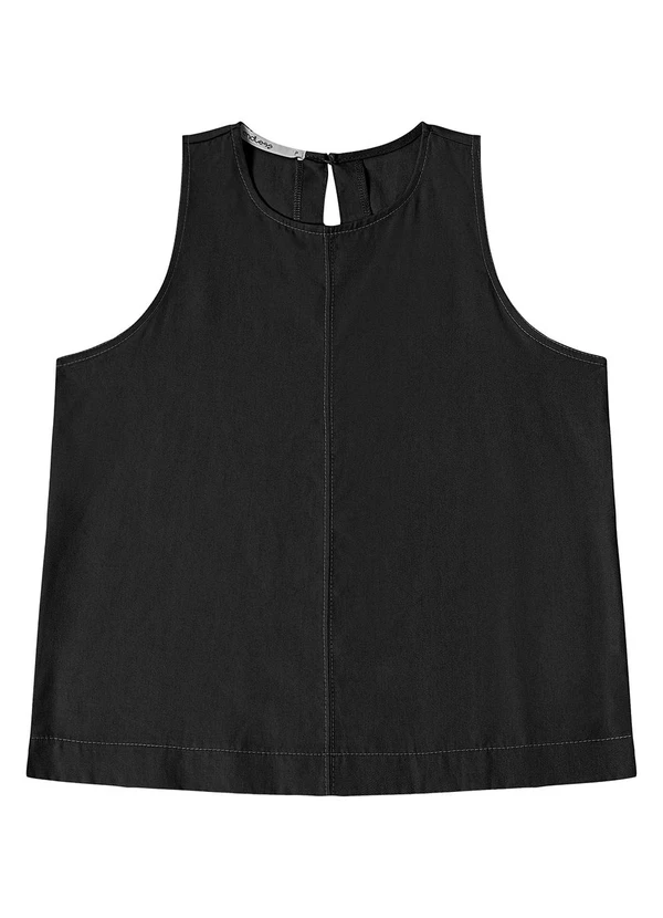 Endless - Regata Feminina Curta Decote Redondo Preto