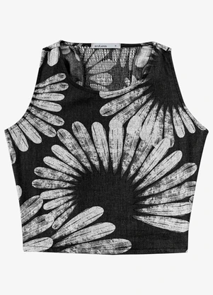 Endless - Regata Feminina de Linho com Lastex Costas Preto - ENDLESS