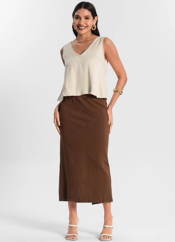 Rovitex - Regata Feminina de Viscose Bege 3