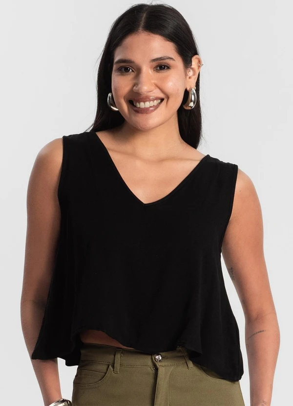 Rovitex - Regata Feminina de Viscose Preto 4