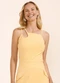Marialícia - Regata Feminina Decote Assimétrico Marrom - variação: Amarelo