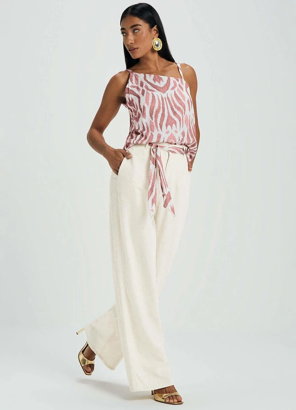 Marialícia - Regata Feminina Decote Assimétrico Rosa 2