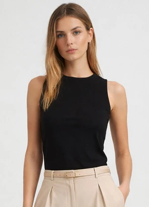 Infinita Cor - Regata Feminina Decote nas Costas Preto - INFINITA COR