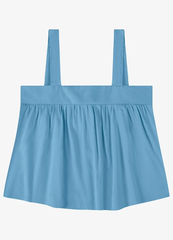 Endless - Regata Feminina Decote Quadrado Lisa Azul