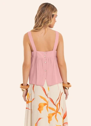 Endless - Regata Feminina Decote Quadrado Lisa Rosa - ENDLESS