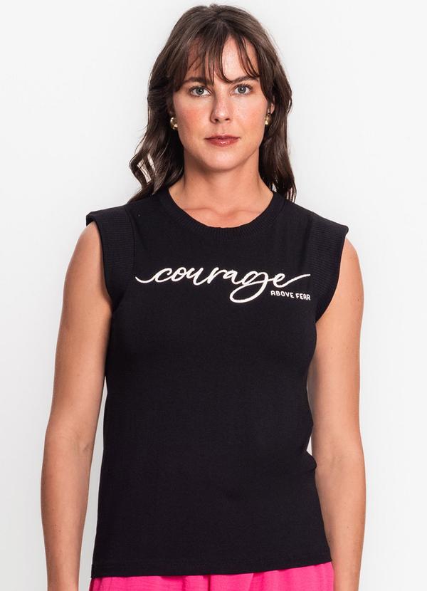 Rovitex - Regata Feminina Decote Redondo Preto