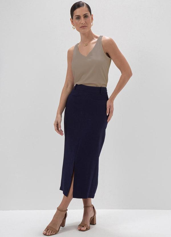 Principessa - Regata Feminina Decote V Bege Luma 3