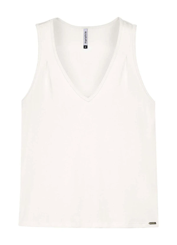 Marialícia - Regata Feminina Decote V Bege 4