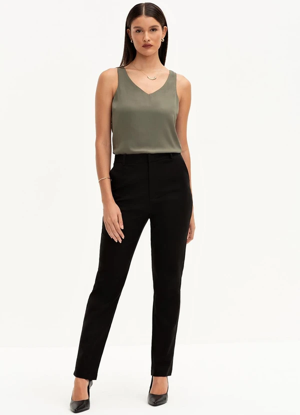 Principessa - Regata Feminina Decote V Verde Oliva Nelize 2