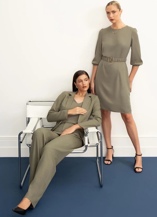 Principessa - Regata Feminina Decote V Verde Oliva Nelize 5