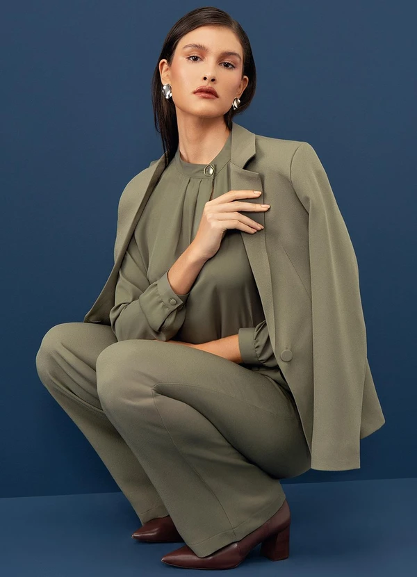 Principessa - Regata Feminina Decote V Verde Oliva Nelize 6