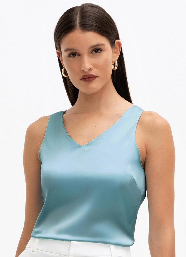 Principessa - Regata Feminina Decote V Zuleide Azul 1