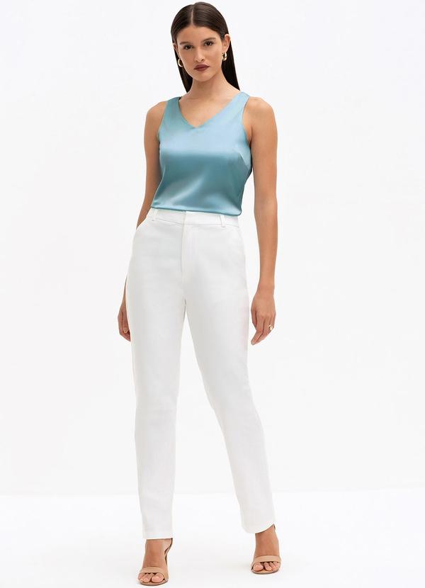 Principessa - Regata Feminina Decote V Zuleide Azul 3