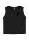 Marialícia - Regata Feminina Detalhe Decote Preto - variação: Preto