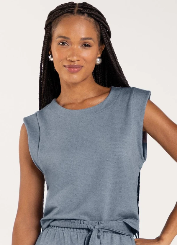 Marialícia - Regata Feminina Eco Azul 1