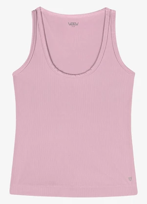 Veev - Regata Feminina em Canelado de Poliamida Roxo - VEEV