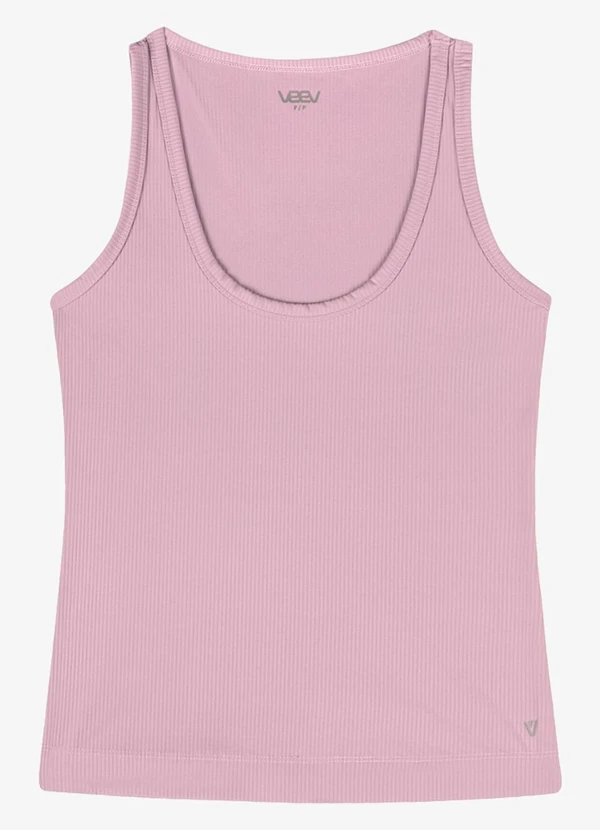 Veev - Regata Feminina em Canelado de Poliamida Roxo