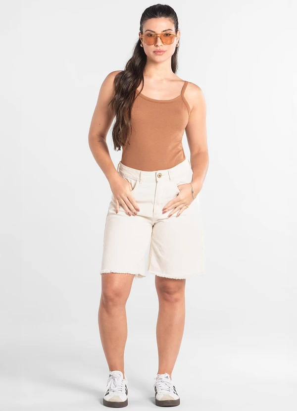 Just Basic - Regata Feminina em Cotton Marrom 3