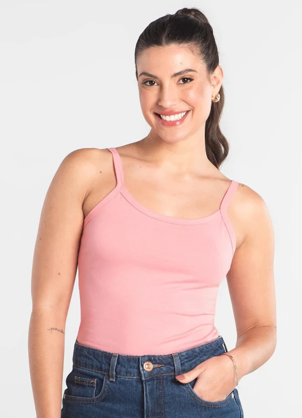 Just Basic - Regata Feminina em Cotton Rosa