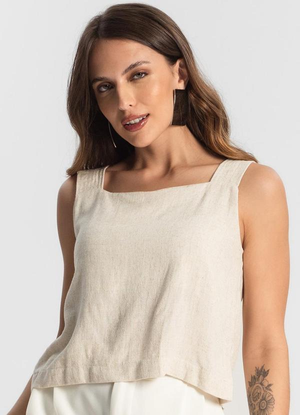 Endless - Regata Feminina em Linho Bege