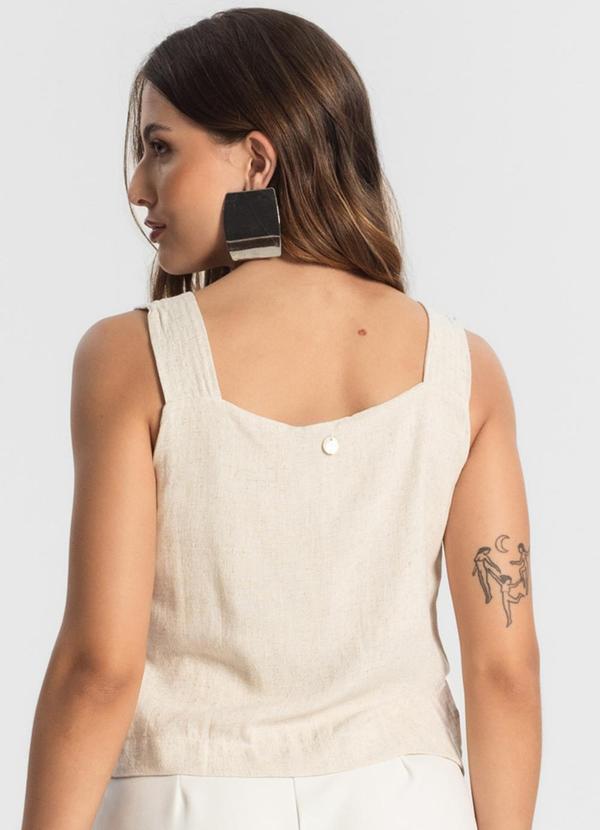 Endless - Regata Feminina em Linho Bege 2
