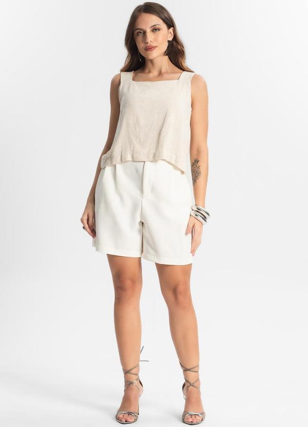 Endless - Regata Feminina em Linho Bege 3