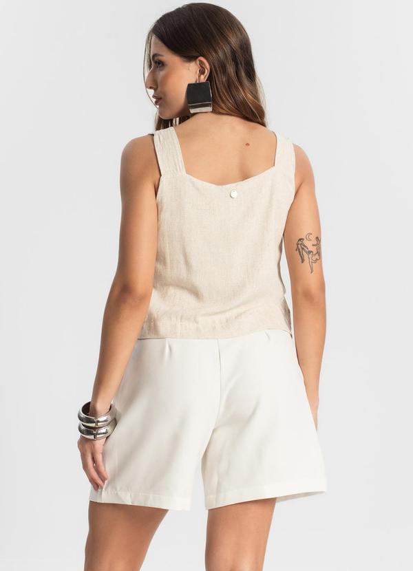 Endless - Regata Feminina em Linho Bege 4