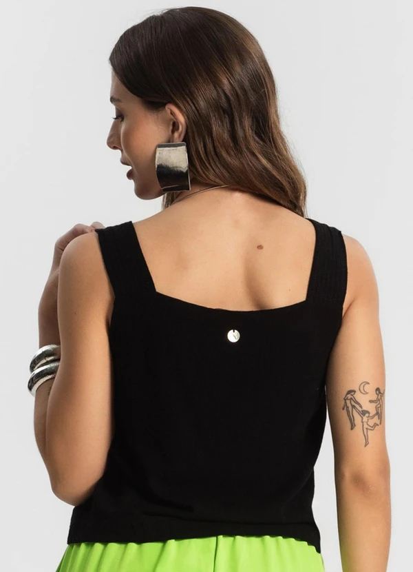 Endless - Regata Feminina em Linho Preto 2