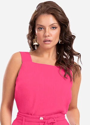 Endless - Regata Feminina em Linho Rosa - ENDLESS