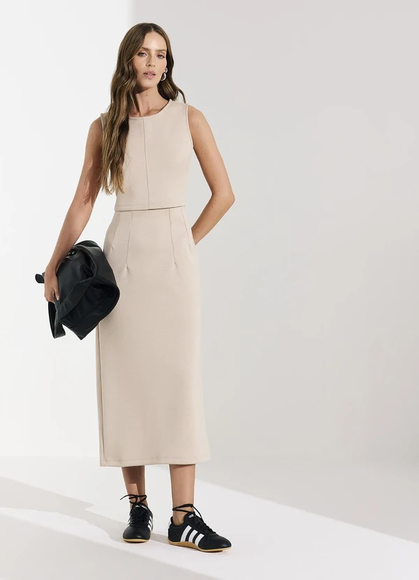 Veev - Regata Feminina em Malha Neomotion Bege