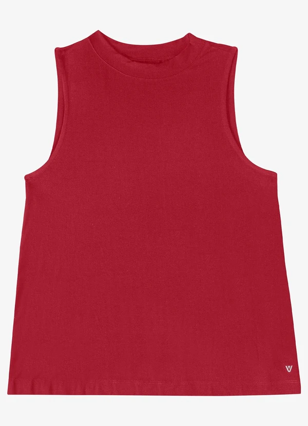 Veev - Regata Feminina em Modal com Gola Dupla Vermelho