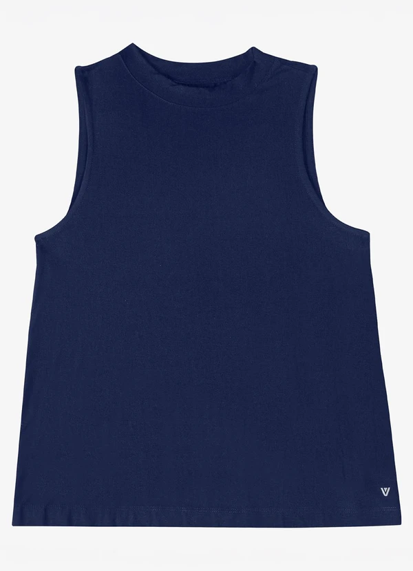 Veev - Regata Feminina em Modal com Golinha Dupla Azul
