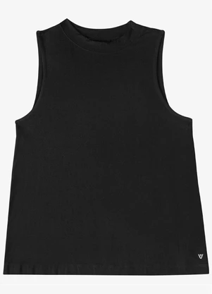 Veev - Regata Feminina em Modal com Golinha Dupla Preto - VEEV
