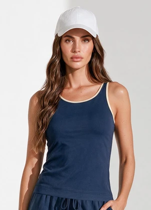 Veev - Regata Feminina em Poliamida Azul - VEEV