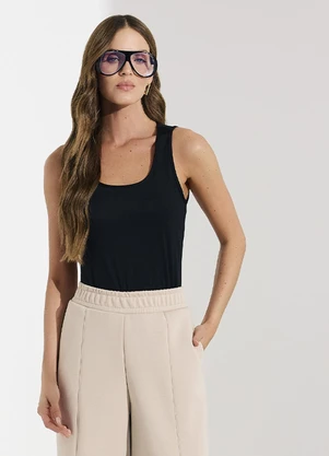 Veev - Regata Feminina em Poliamida Intense Preto - VEEV