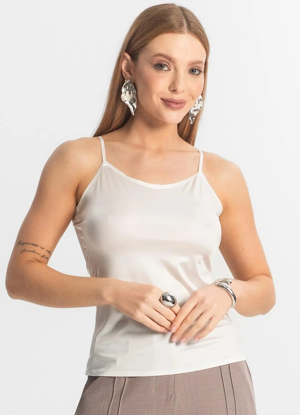 Rovitex - Regata Feminina em Poliamida sem Costura Branco