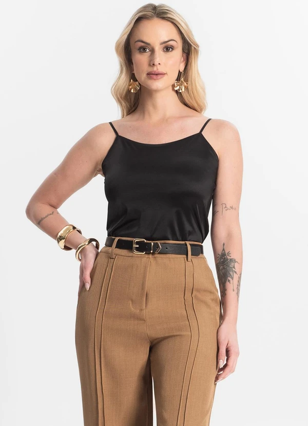 Rovitex - Regata Feminina em Poliamida sem Costura Preto 4