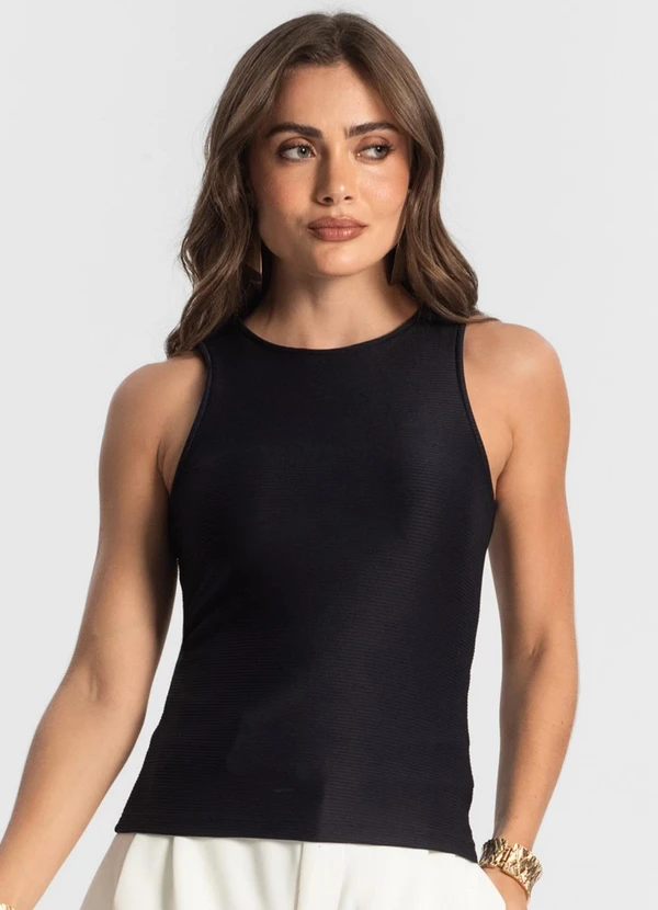 Endless - Regata Feminina em Poly Gorgurinho Preto