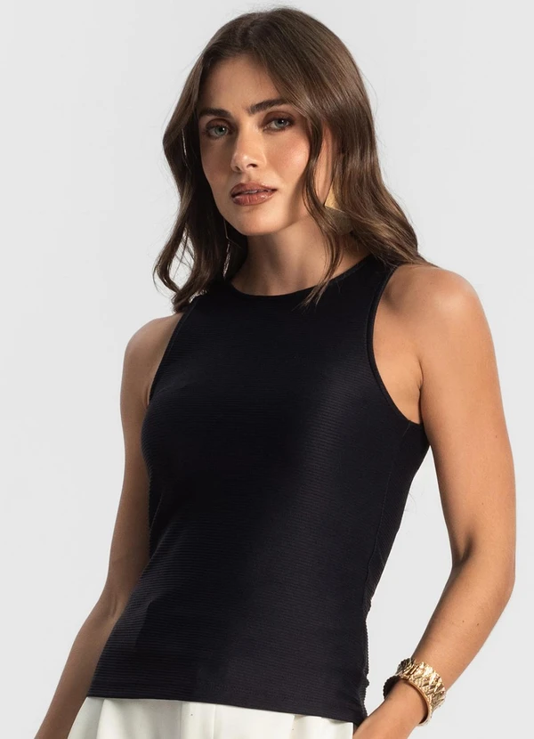 Endless - Regata Feminina em Poly Gorgurinho Preto 4