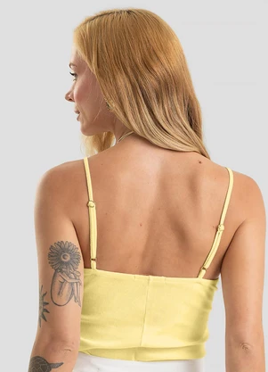 Dianna - Regata Feminina em Ribana Canelada Amarelo - DIANNA