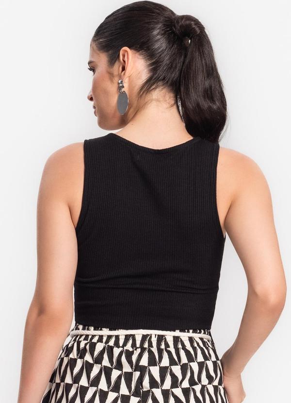 Endless - Regata Feminina em Ribana Canelada Preto 2