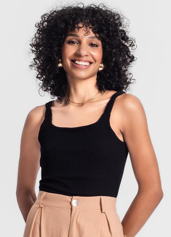 Rovitex - Regata Feminina em Ribana Canelada Preto