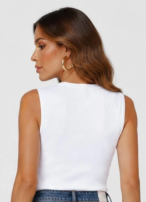 Rovitex - Regata Feminina em Ribana de Viscose Branco - ROVITEX