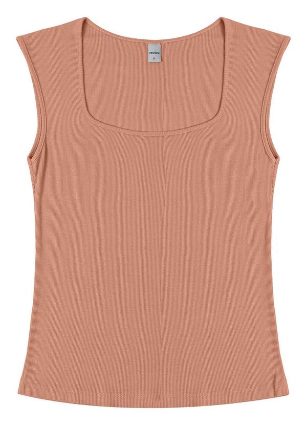 Rovitex - Regata Feminina em Ribana de Viscose Marrom 2